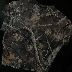 SHEIN Women's Short Sleeve Camouflage Tee - Brown/Gray
